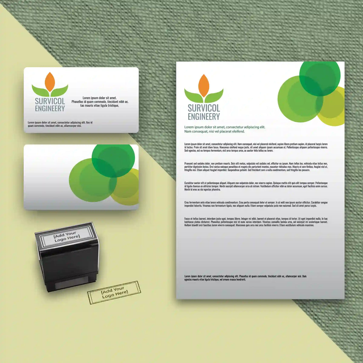 Green & White Business Essentials Set – Eco-Friendly Corporate Stationery