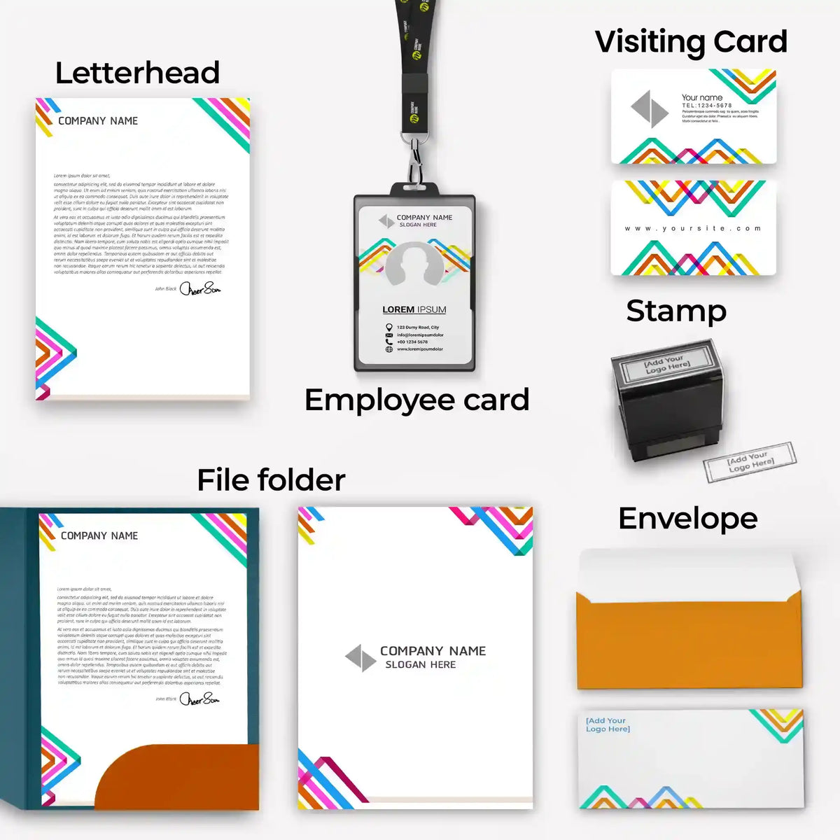 Corporate Business Essentials Bundle – Vibrant Geometric