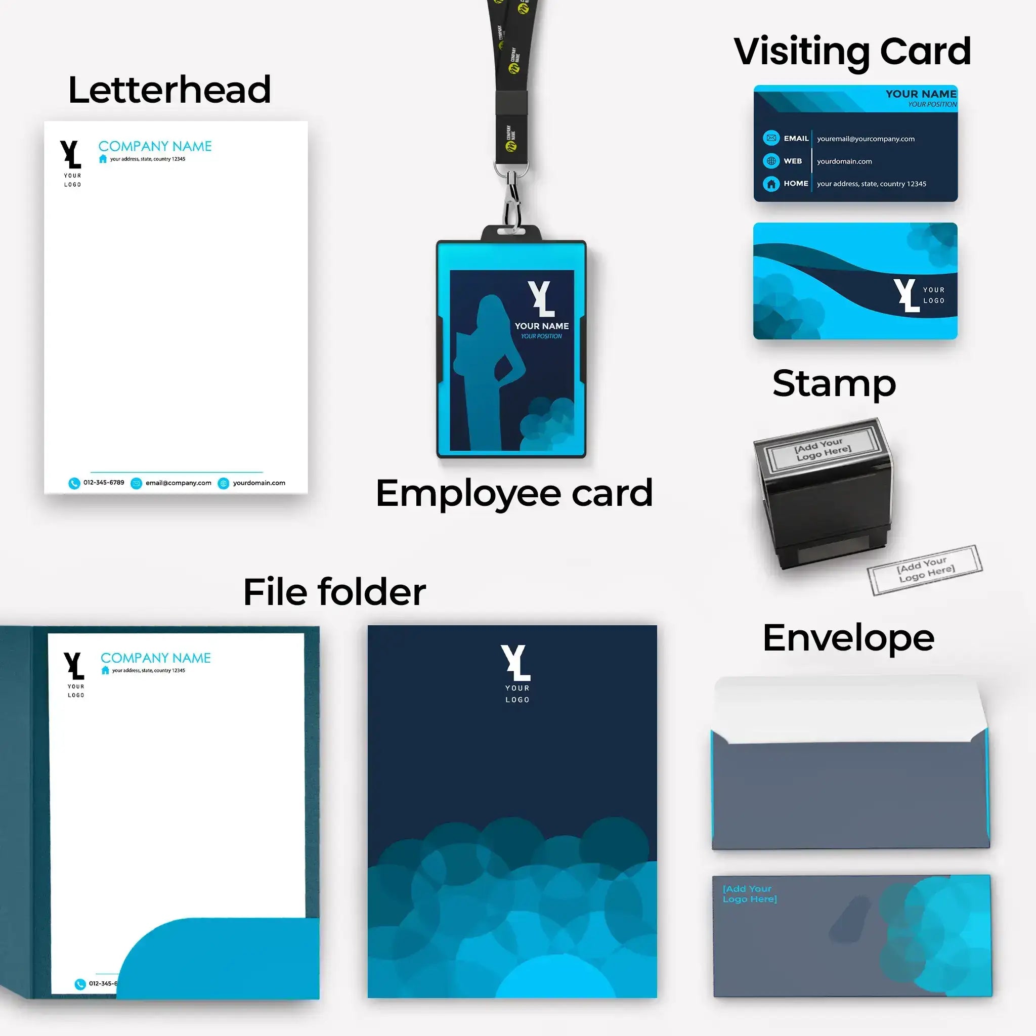 Modern Blue Corporate Essentials Bundle – Professional & Stylish