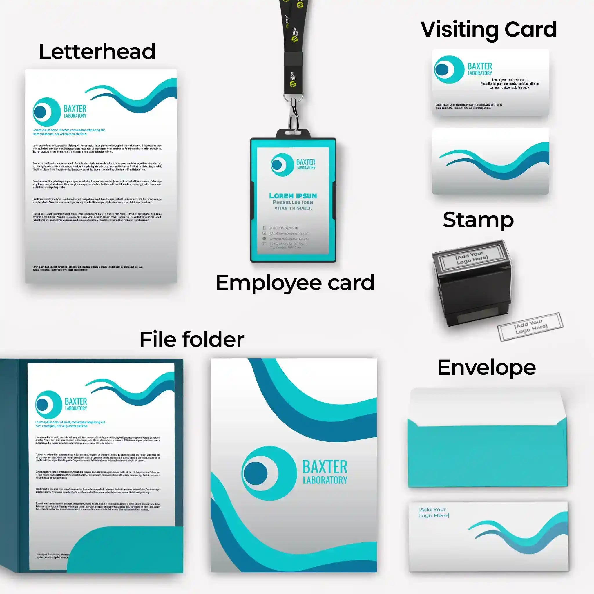 Blue Wave Corporate Stationery Bundle – Includes 6 Items