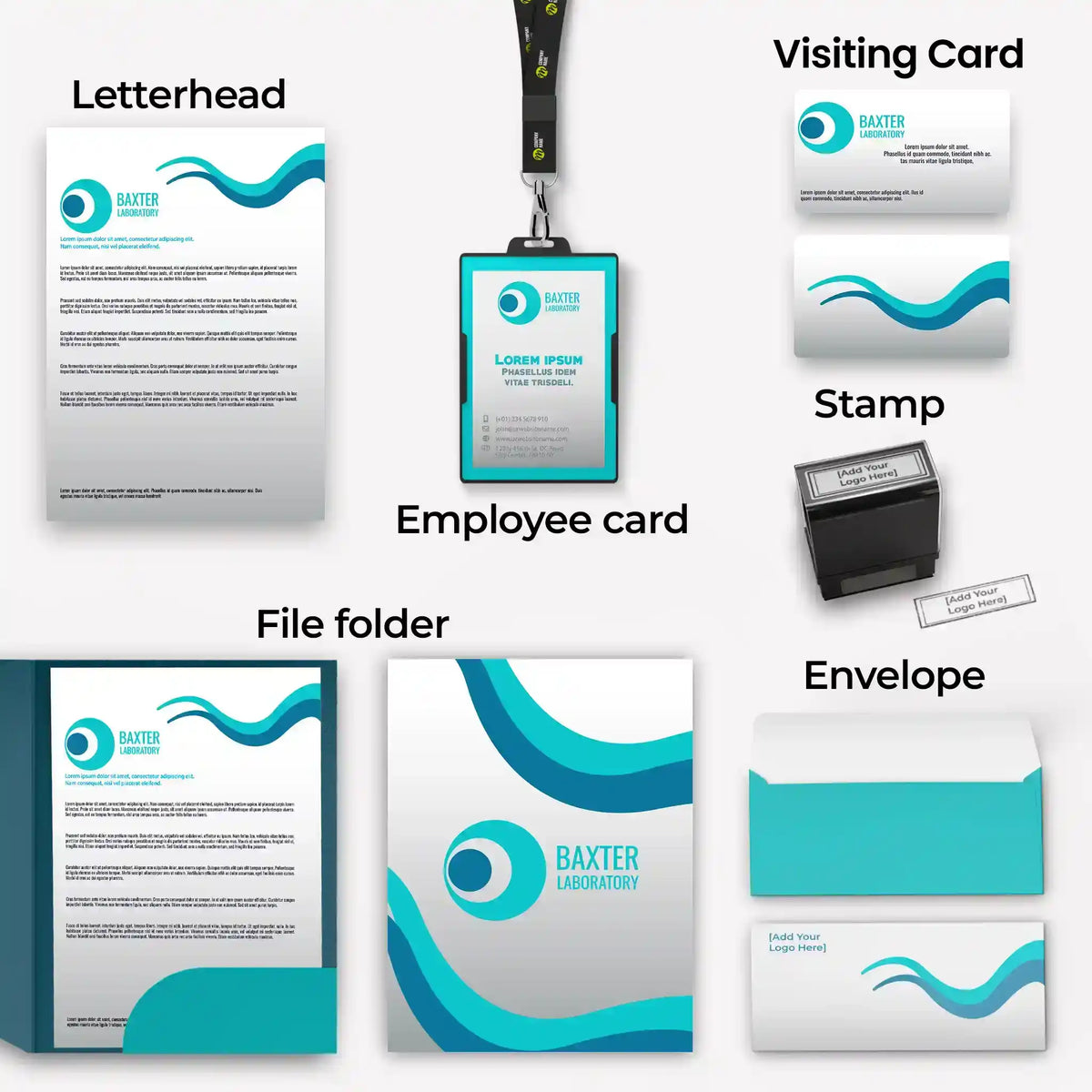 Blue Wave Corporate Stationery Bundle – Includes 6 Items