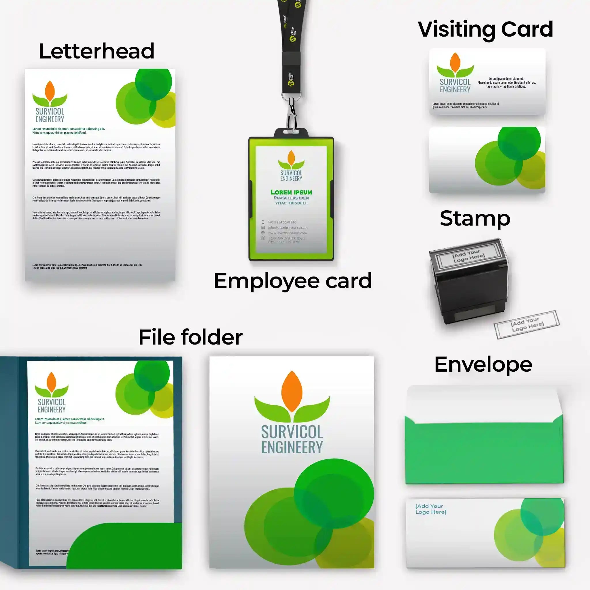 Green & White Corporate Essentials Bundle – Eco-Friendly Stationery