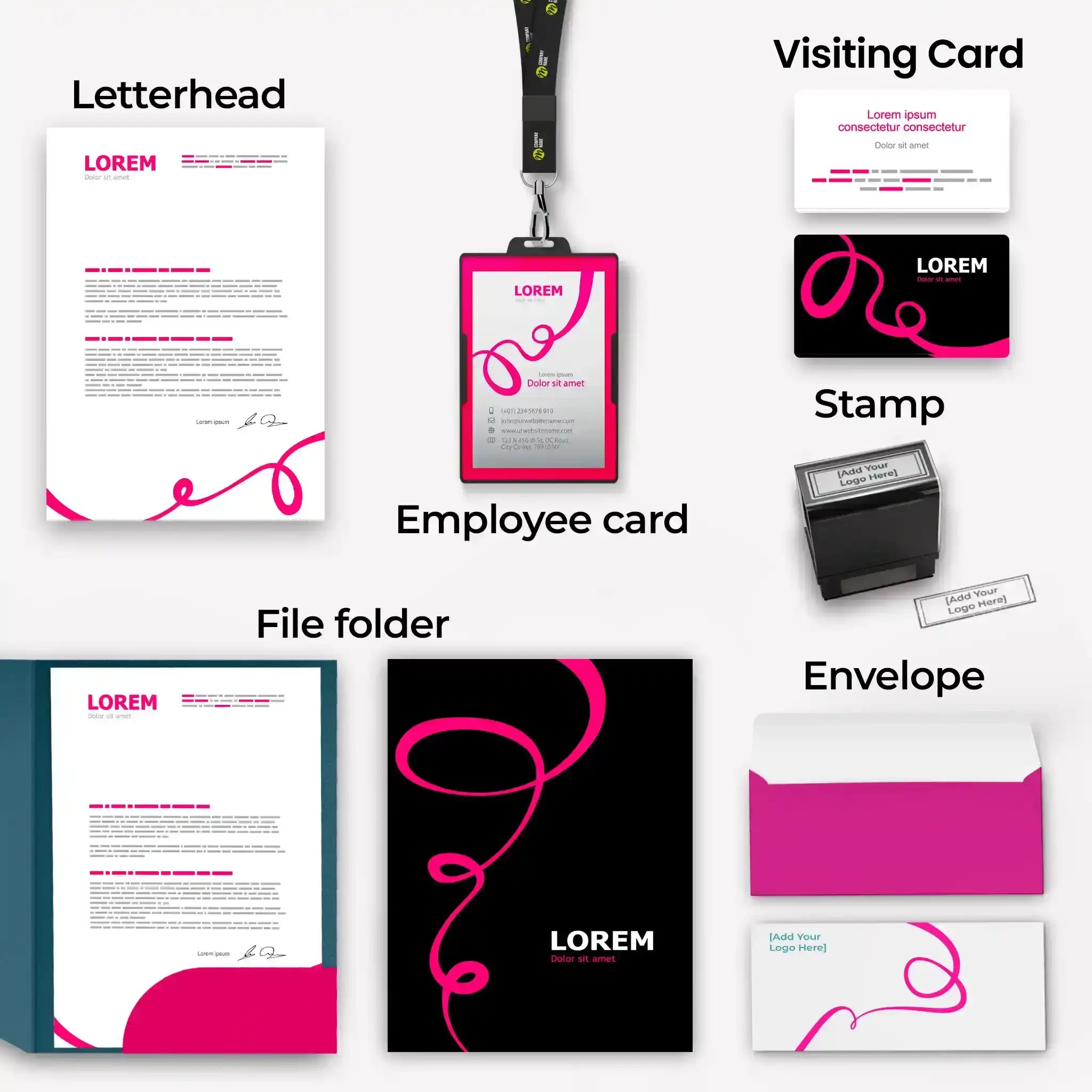 Corporate Business Essentials Bundle – Bold Pink & Black