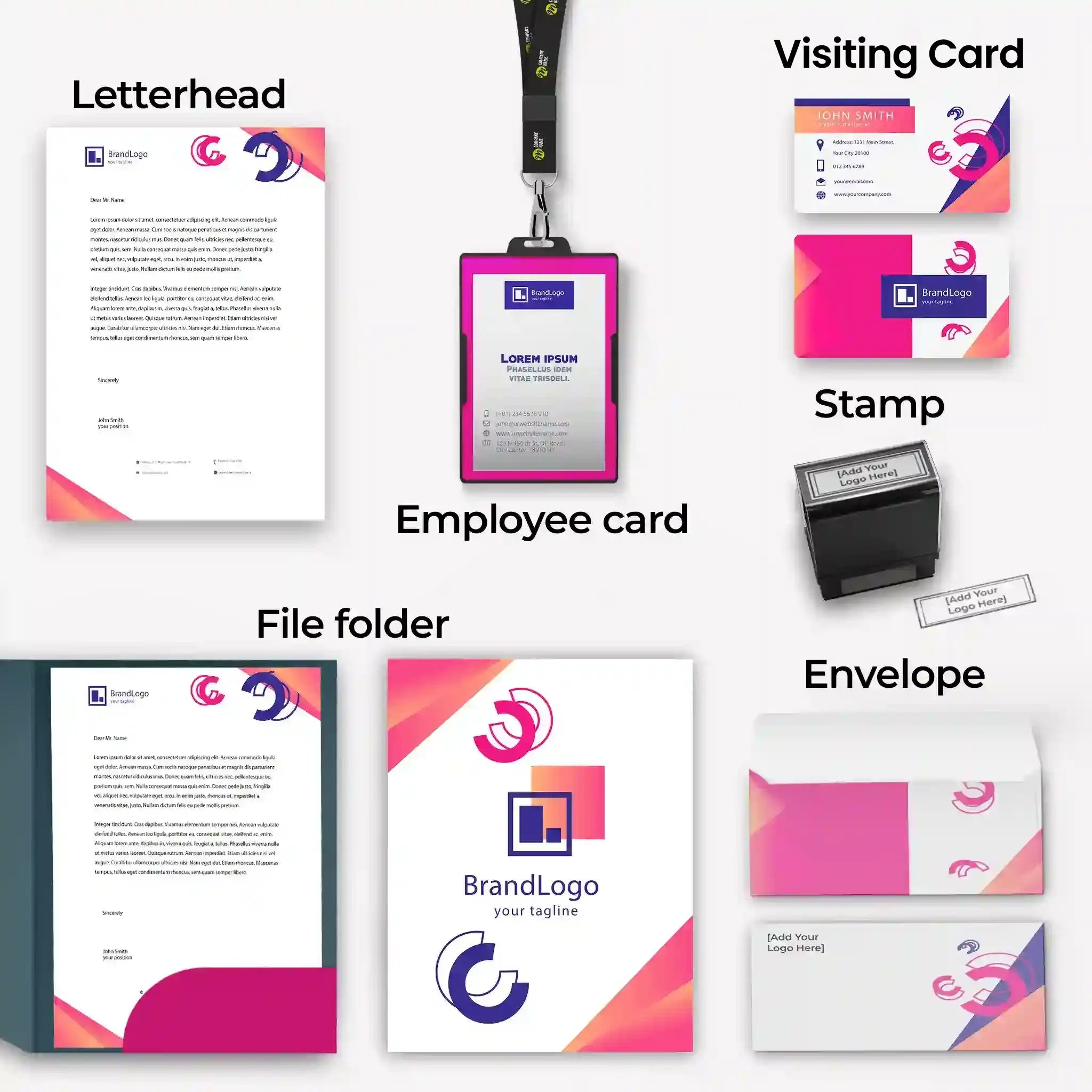 Pink & Purple Corporate Stationery Bundle