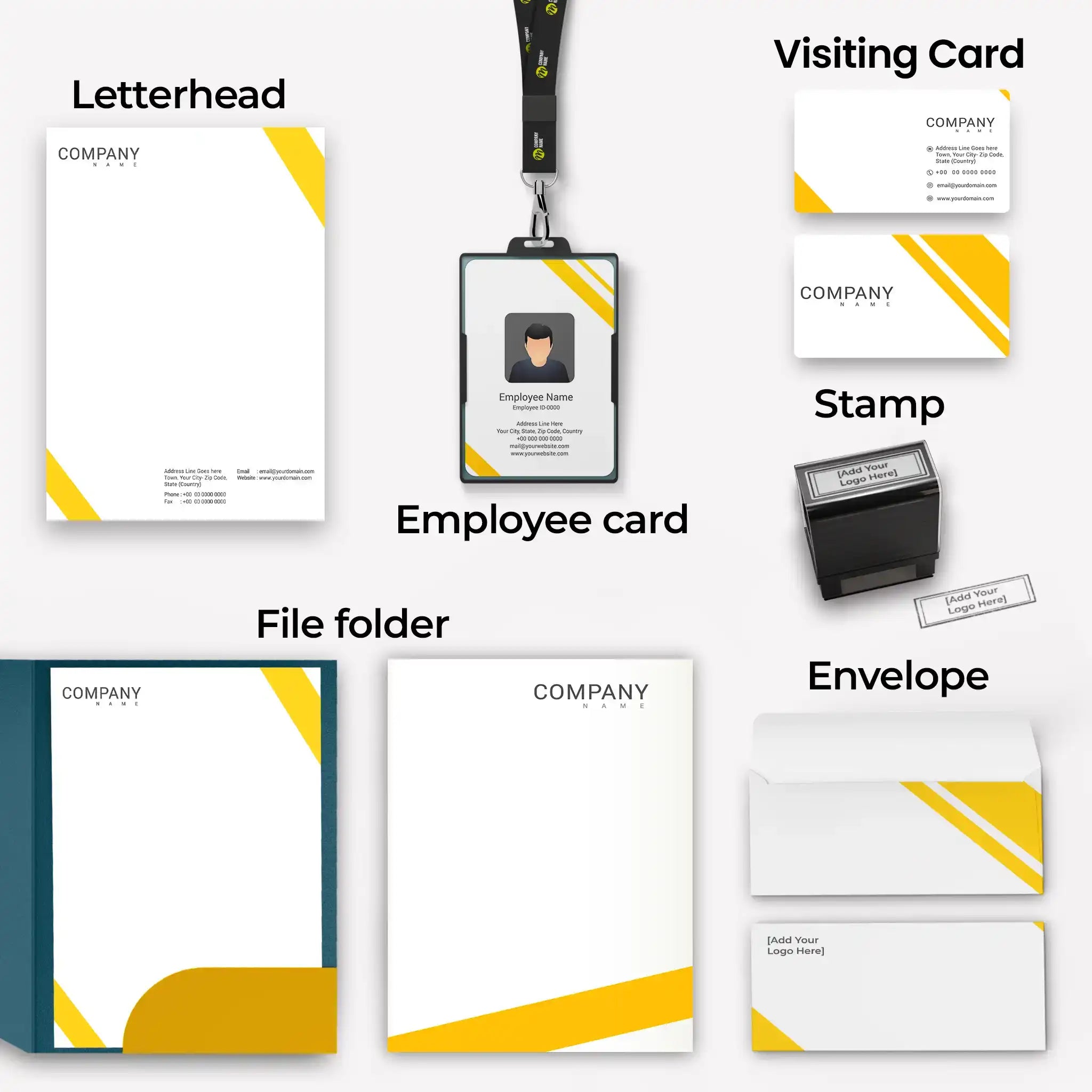 Minimalist Yellow Corporate Essentials Bundle – Sleek & Professional