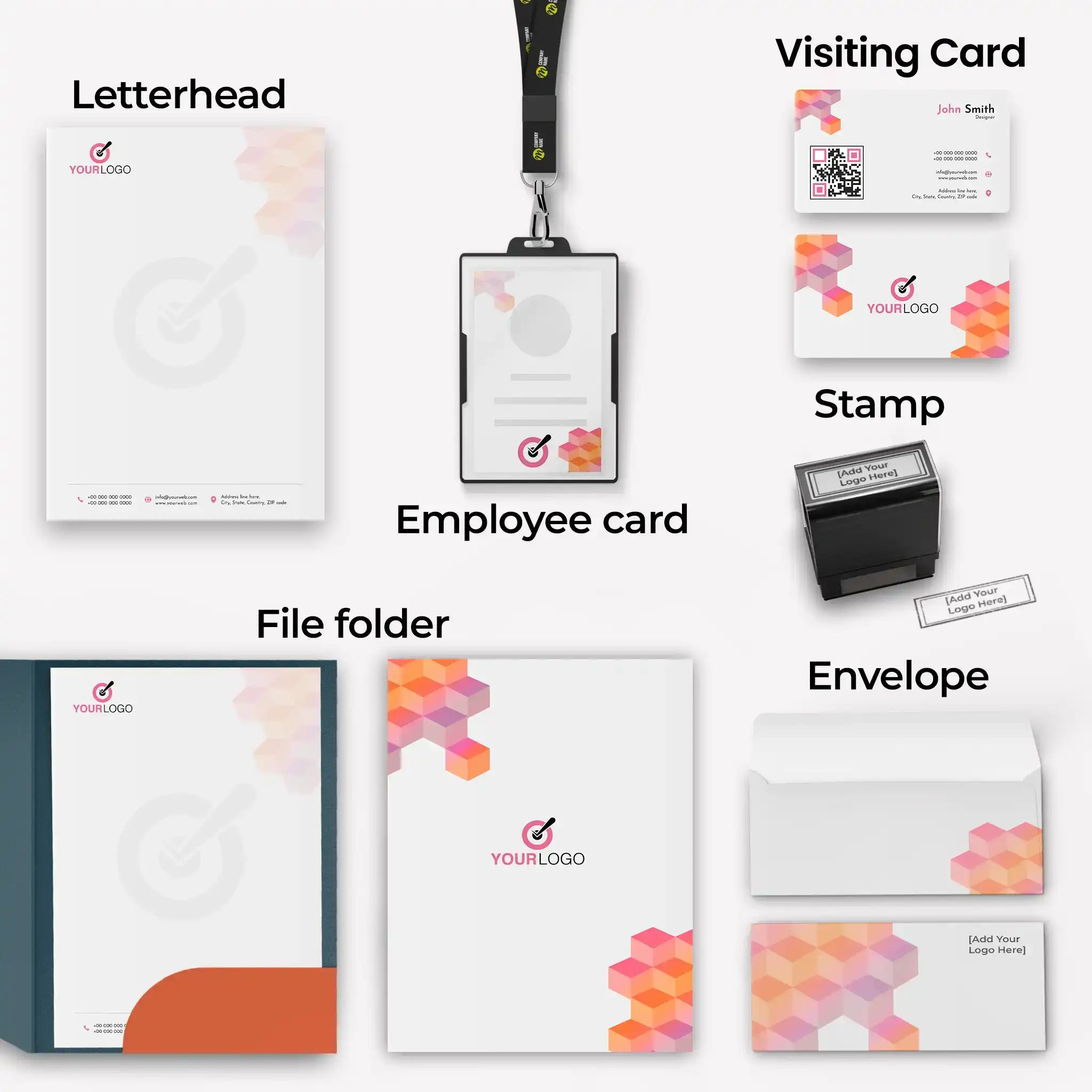 Elegant Hexagonal Corporate Essentials Bundle – Modern & Vibrant