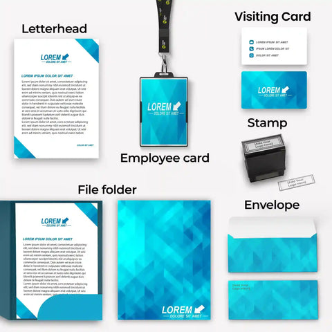 Corporate Business Essentials Bundle – Blue Geometric Design