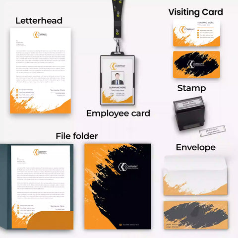 Corporate Business Essentials Bundle – Bold Orange Brushstroke