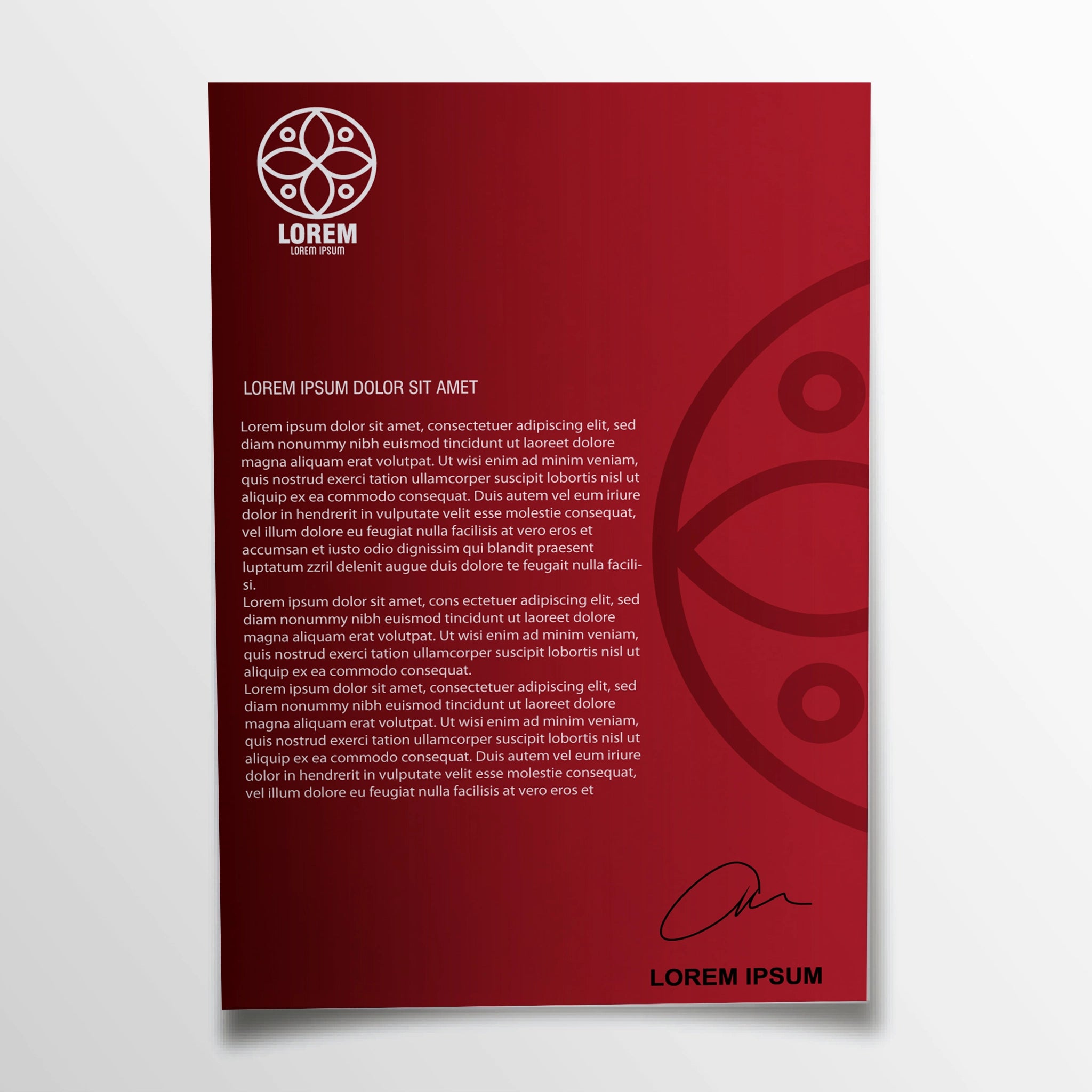 Bold Red Gradient Letterhead – Sleek & Professional