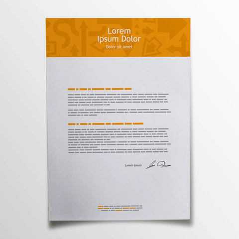 Professional Orange Header Letterheads – Modern & Sleek