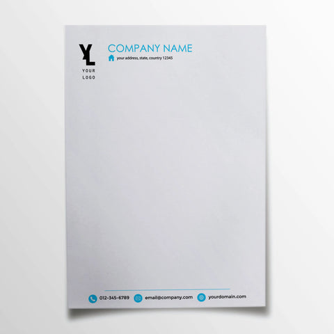 Minimalist Blue & Black Letterheads – Sleek & Professional