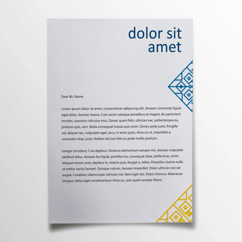 Elegant Blue & Yellow Letterheads – Modern & Professional