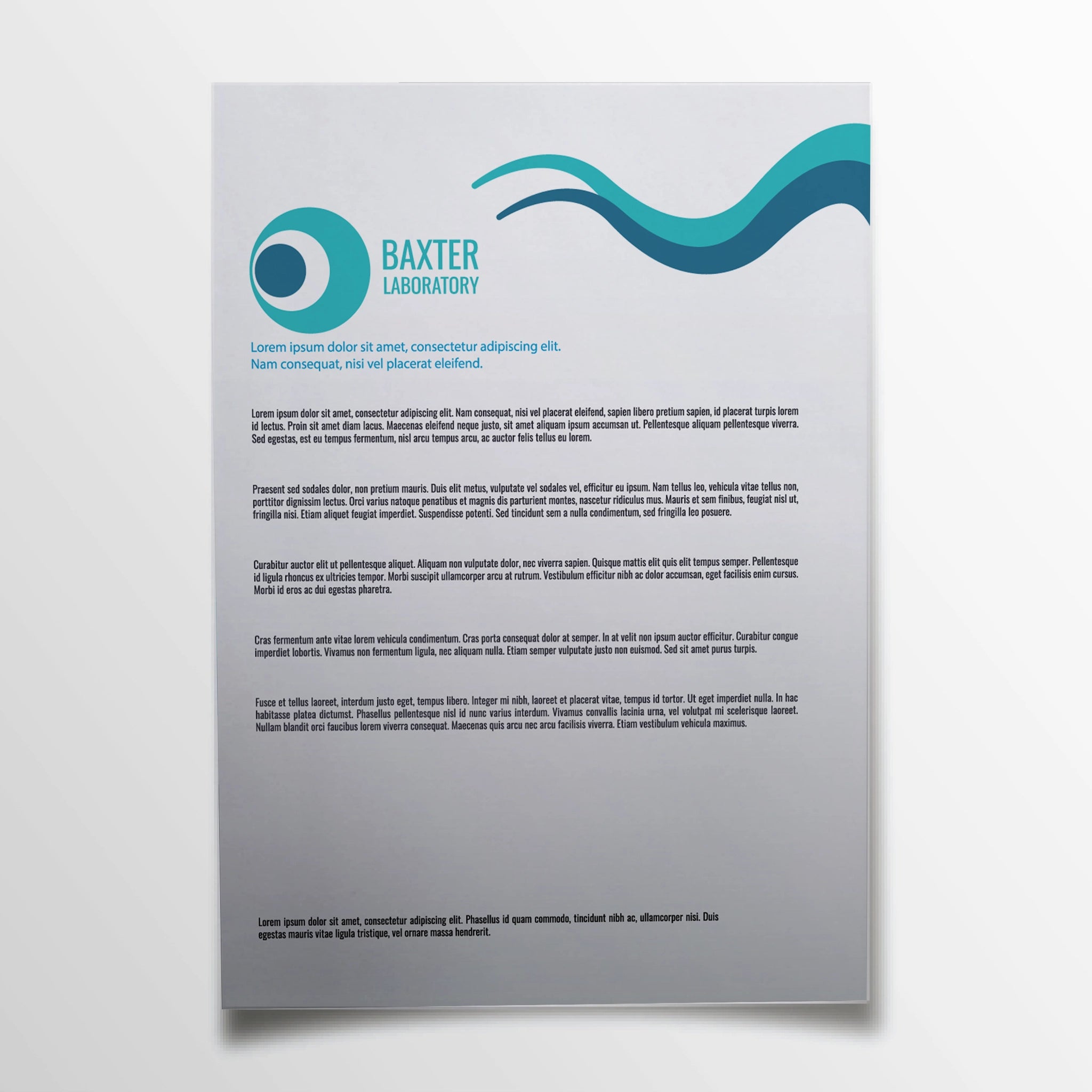 Baxter Laboratory Letterhead – Modern & Professional