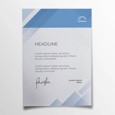 Modern Blue Geometric Letterhead – Corporate & Stylish