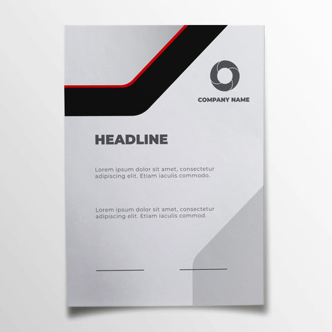Black & Red Modern Letterhead – Sleek & Professional Design