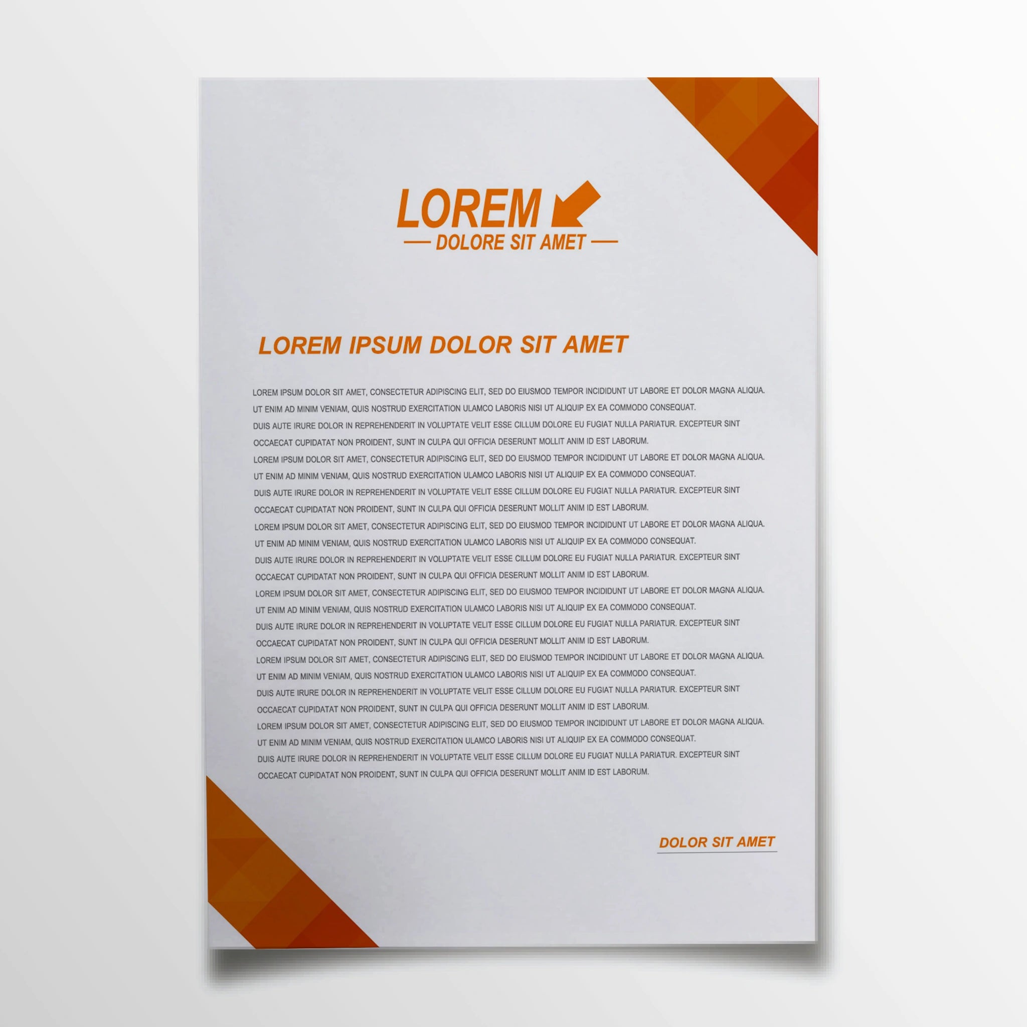 Orange Geometric Business Letterhead – Professional & Bold