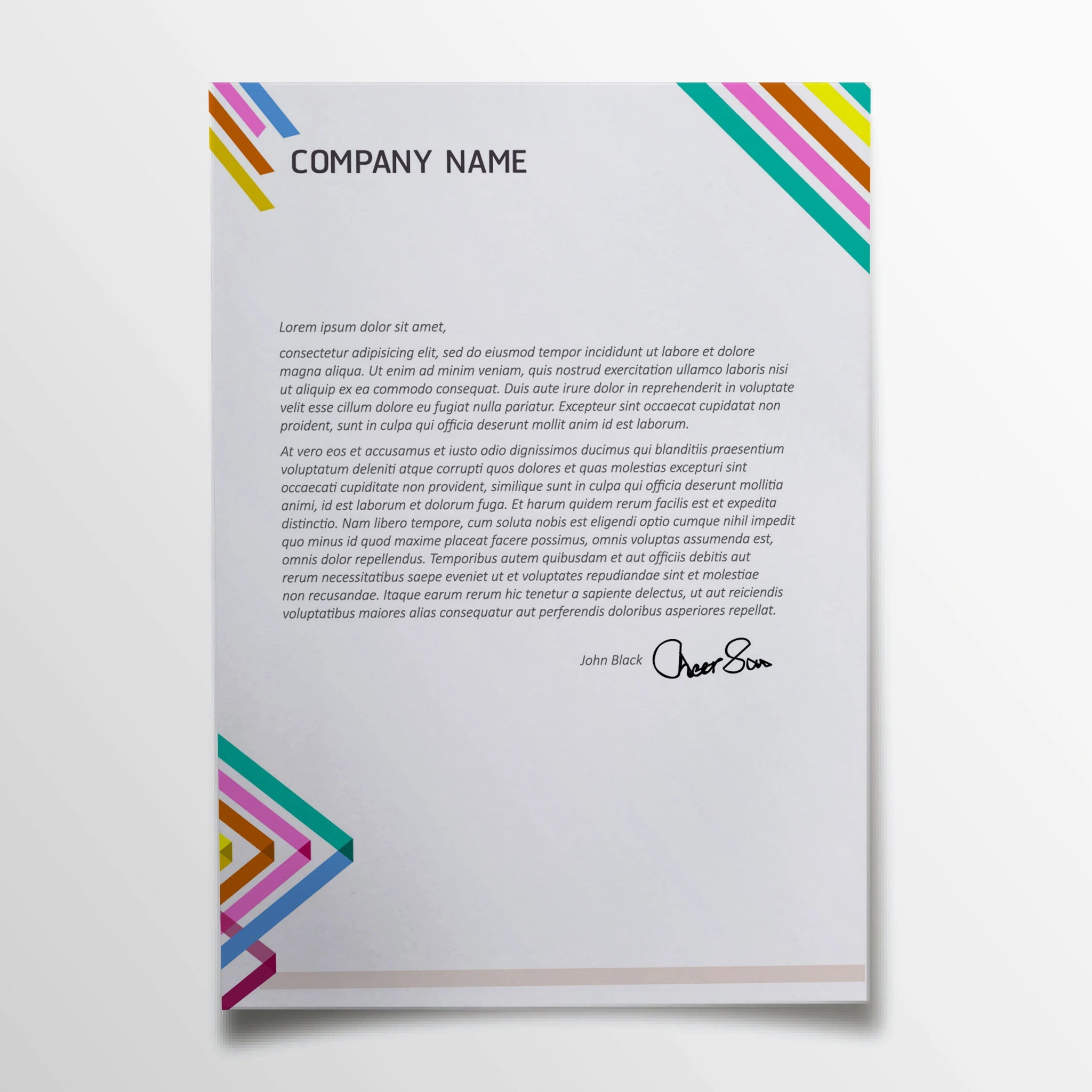 Colorful Striped Business Letterhead – Vibrant & Professional
