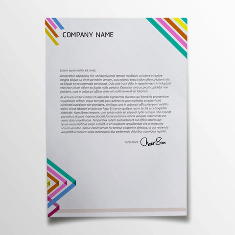 Colorful Striped Business Letterhead – Vibrant & Professional