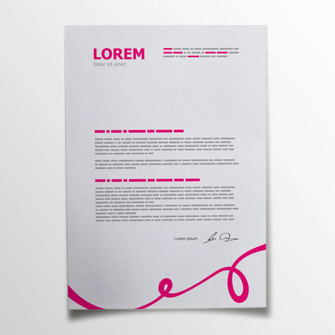 Elegant Pink Swirl Letterhead – Stylish & Modern