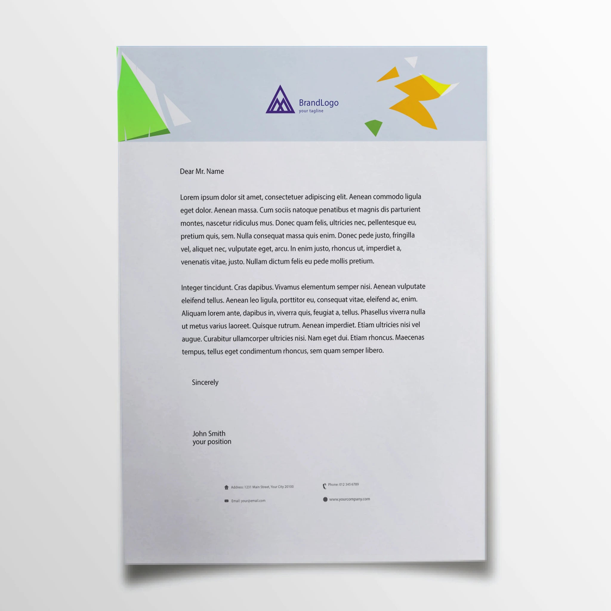 Geometric Letterhead – Modern & Professional