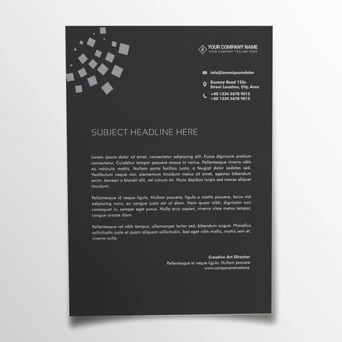 Luxury Black Letterhead – Bold & Professional Business Stationery