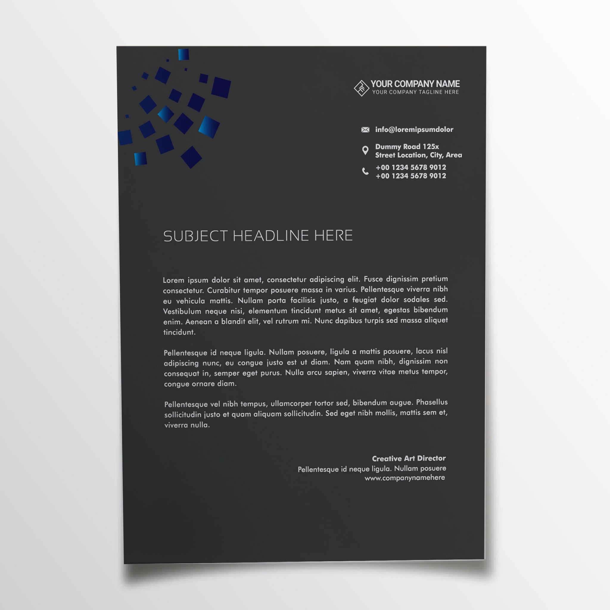 Luxury Black Letterhead – Premium & Elegant Design