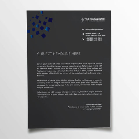 Luxury Black Letterhead – Premium & Elegant Design