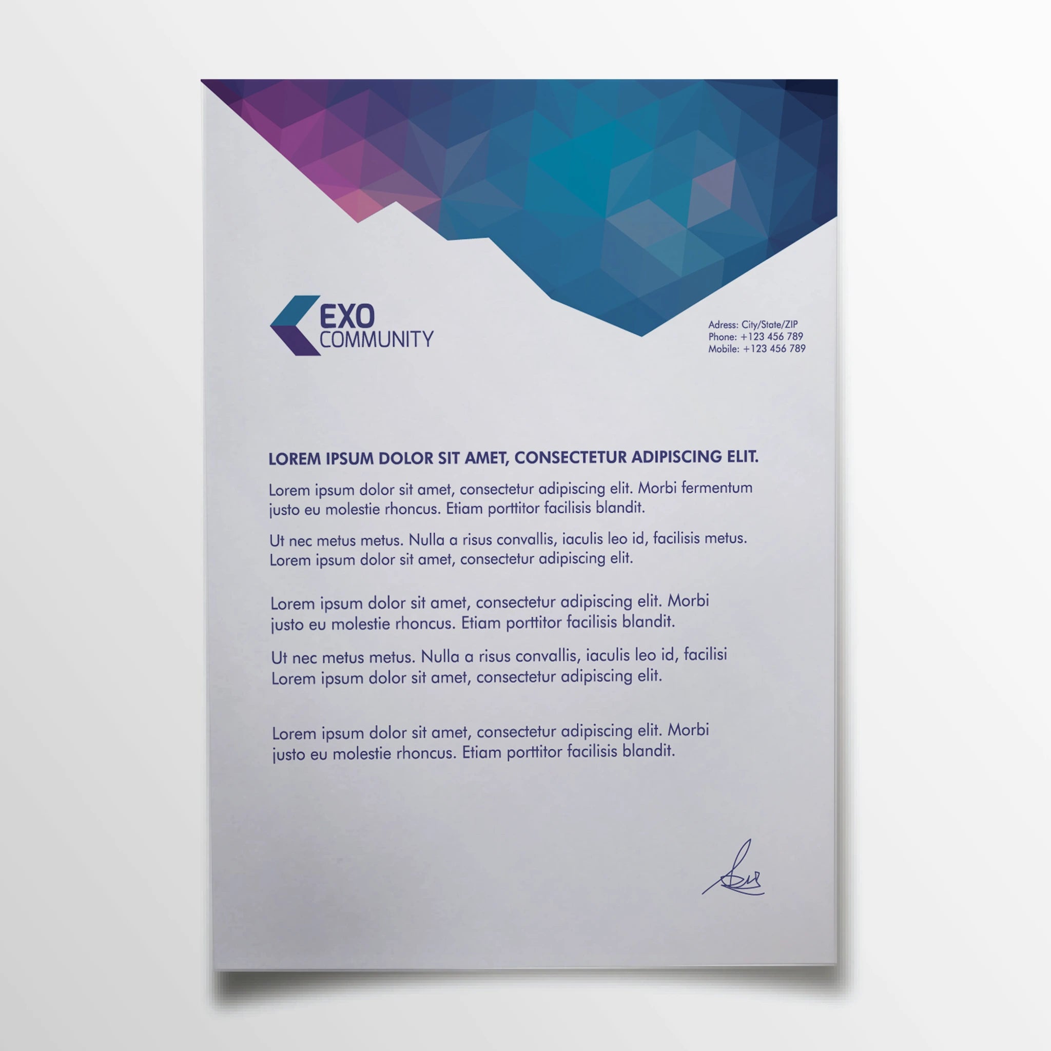Modern Geometric Letterhead – Premium Business Stationery