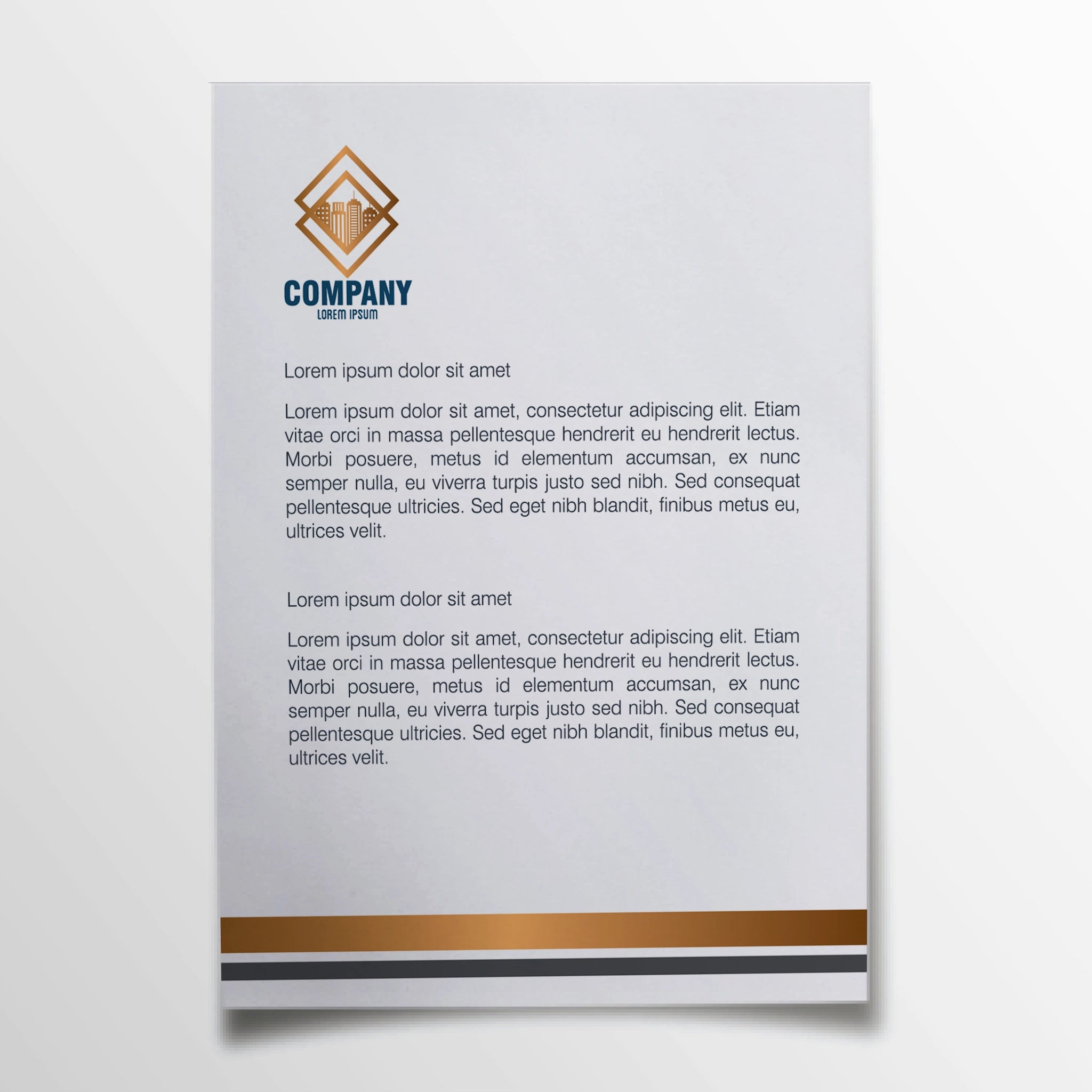 Gold-Accented Letterhead – Premium Business Stationery