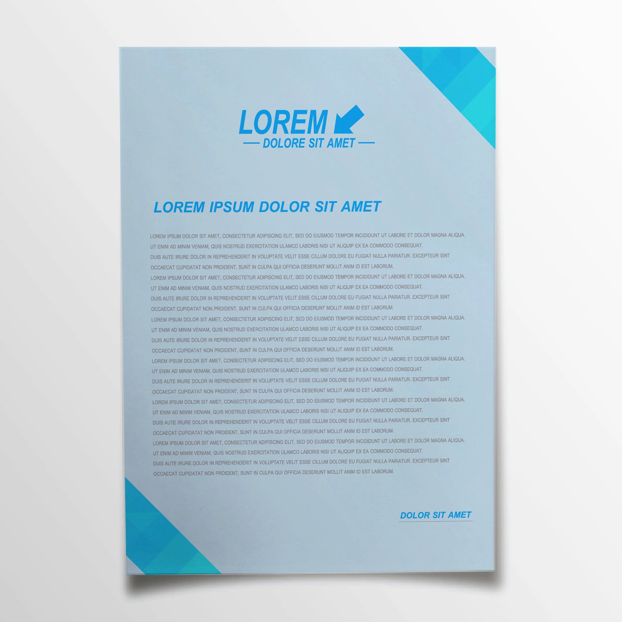 Professional Blue Themed Letterhead – Sleek & Modern Design