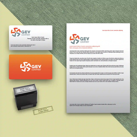 Orange & White Business Stationery Set – Business Cards, Letterheads & Stamp