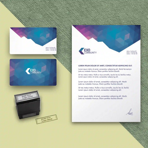 Orange & White Business Stationery Set – Business Cards, Letterheads & Stamp