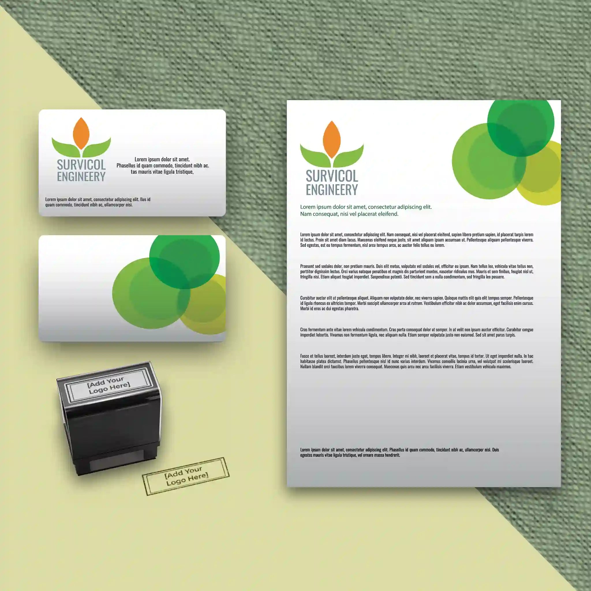 Green & White Business Essentials Set – Eco-Friendly Corporate Stationery