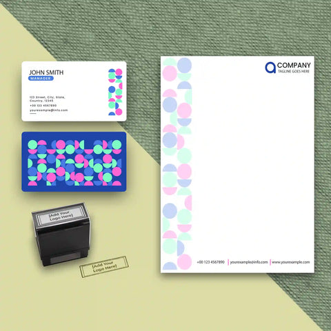 Vibrant Geometric Business Stationery Set – Modern & Creative Design