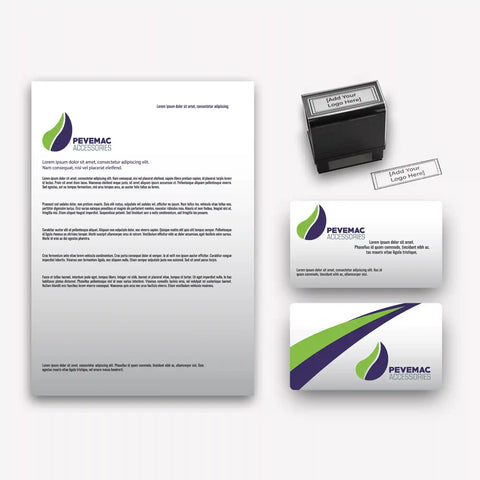 Green & Purple Corporate Stationery Set – Business Cards, Letterheads & Stamp
