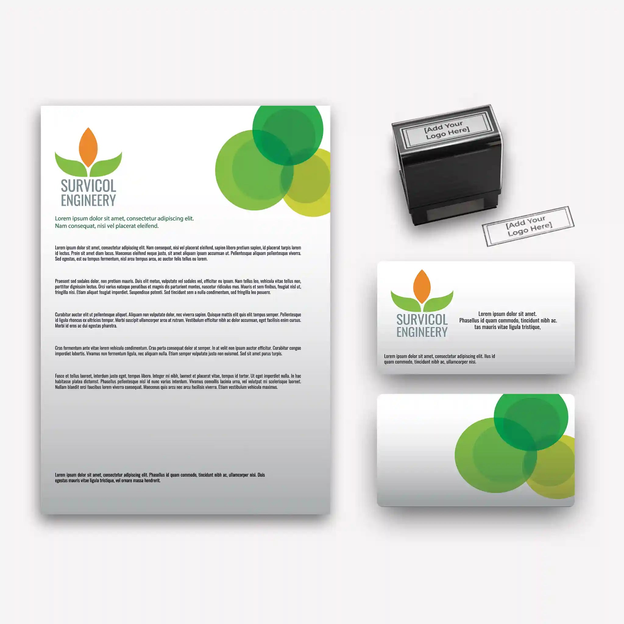 Green & White Business Essentials Set – Eco-Friendly Corporate Stationery