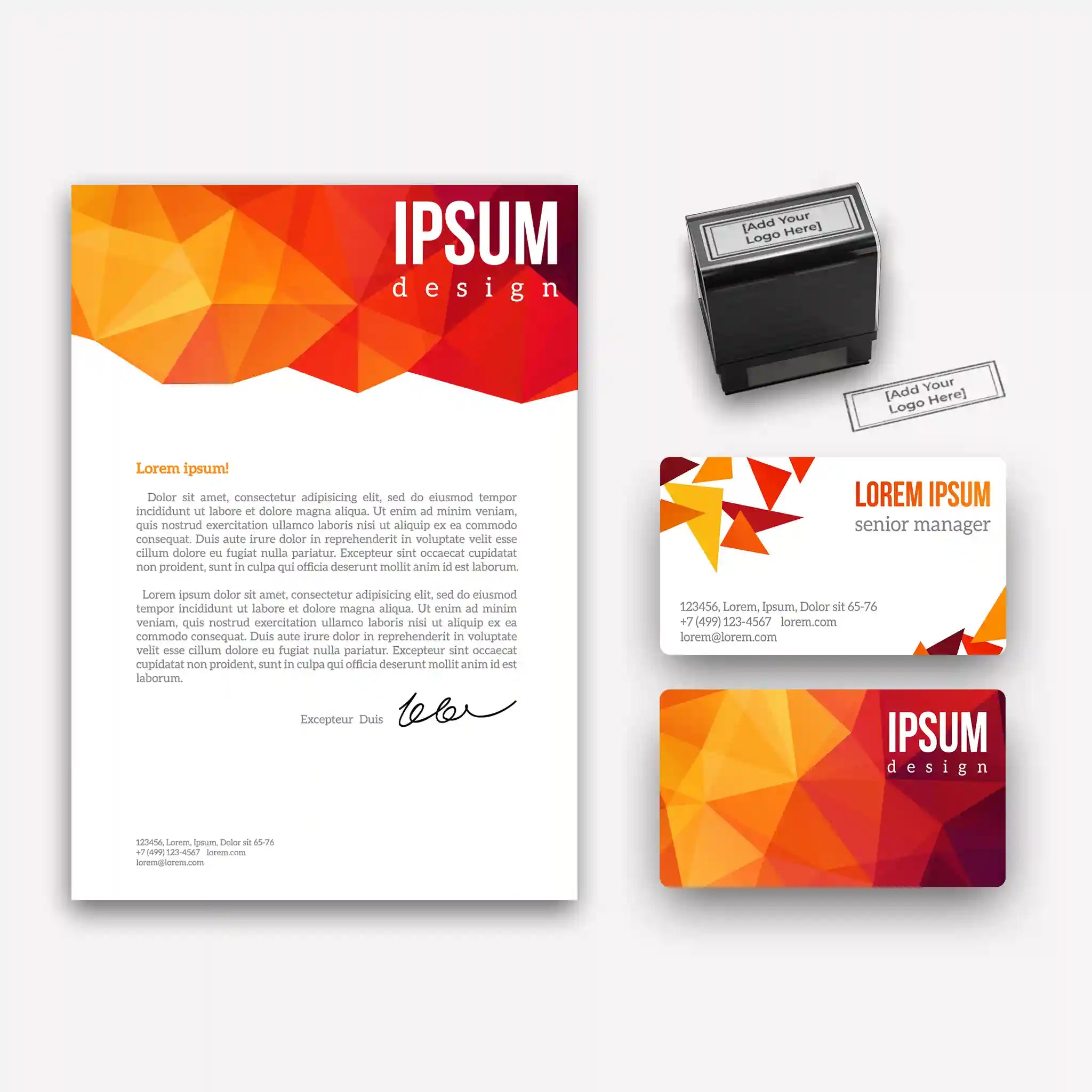 Fiery Orange Geometric Business Essentials Bundle – Bold & Modern