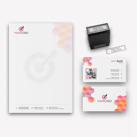 Elegant Hexagonal Business Essentials Bundle – Modern & Vibrant