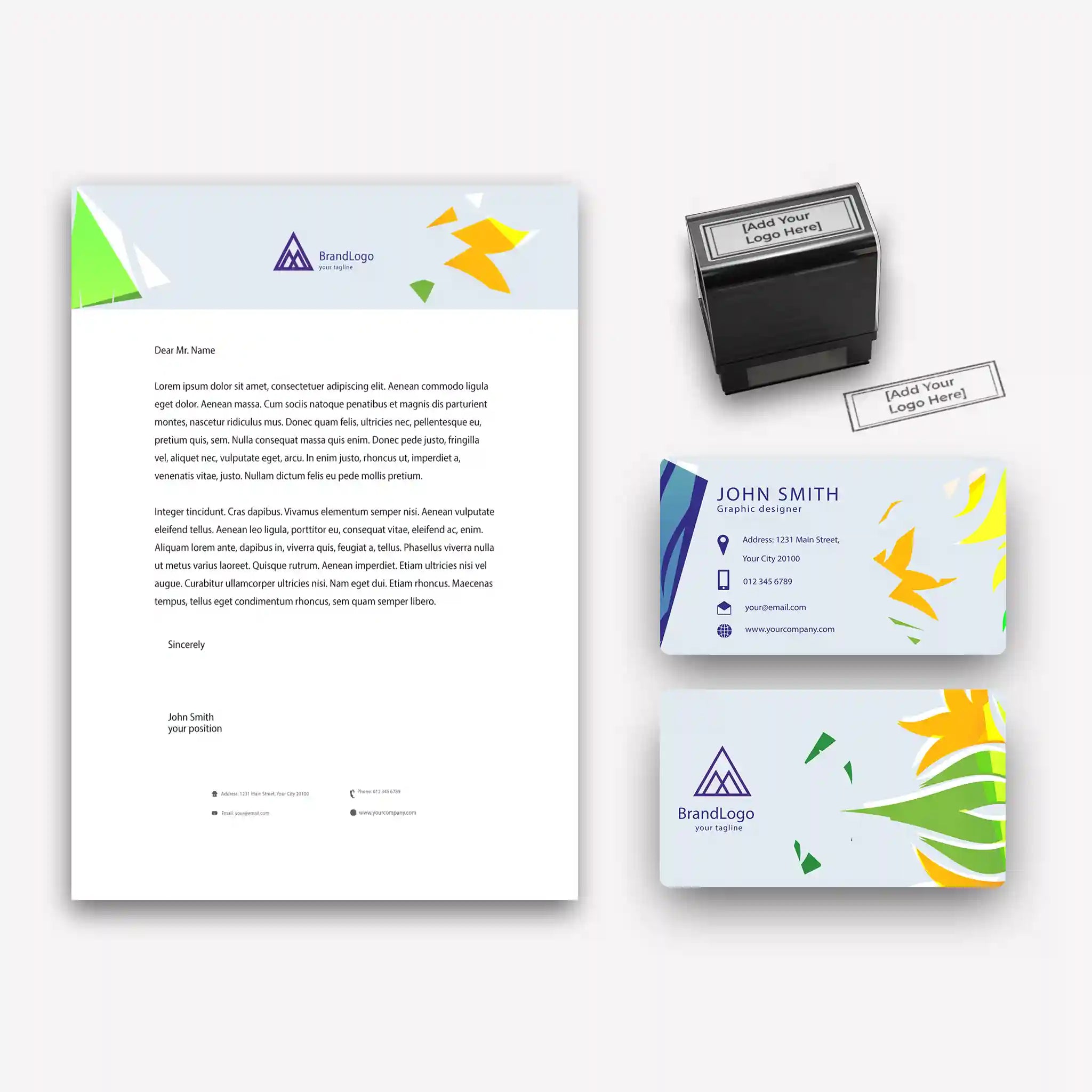 Startup Business Essentials Bundle – Abstract Green & Yellow