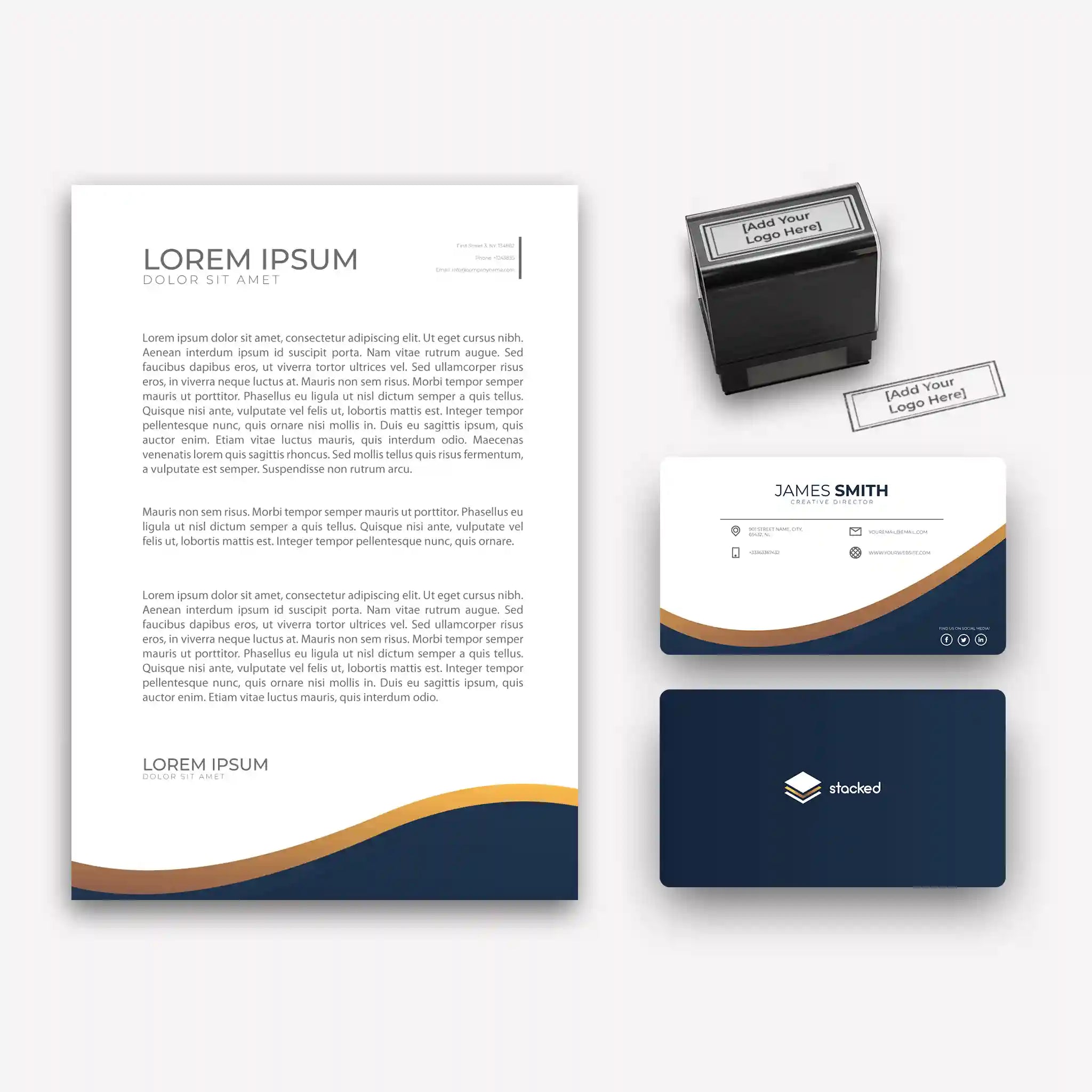 Startup Business Essentials Bundle – Visiting Cards, Letterheads & Stamp