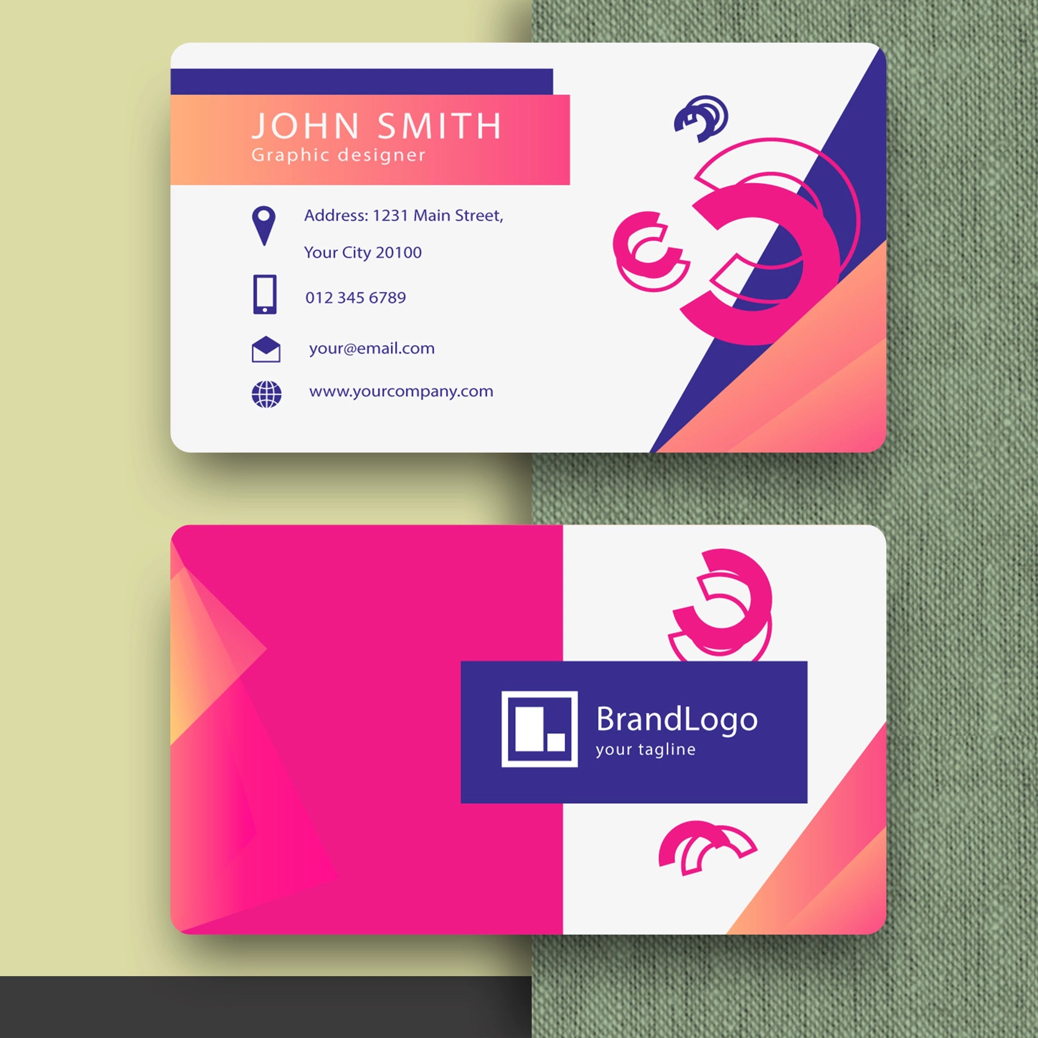 Pink & Blue Business Cards – Bold & Contemporary