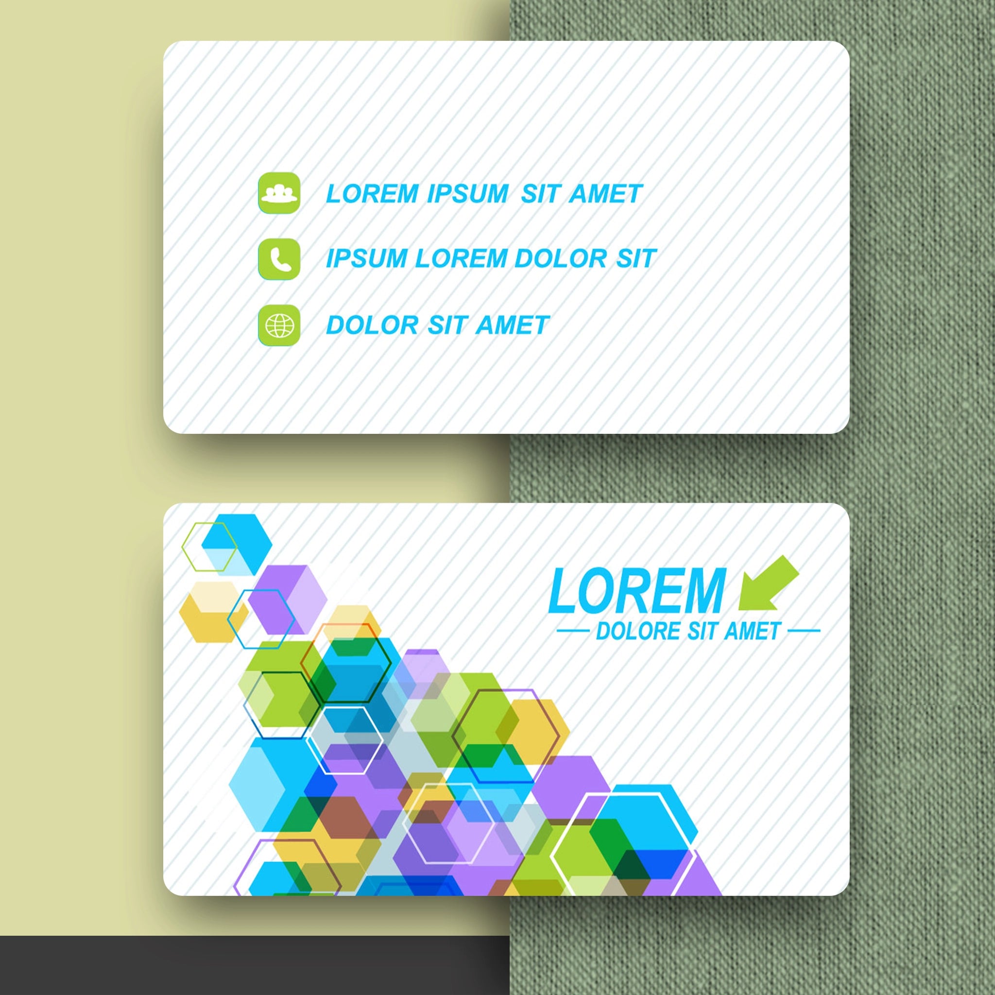 Modern Hexagonal Business Cards – Vibrant & Unique Design