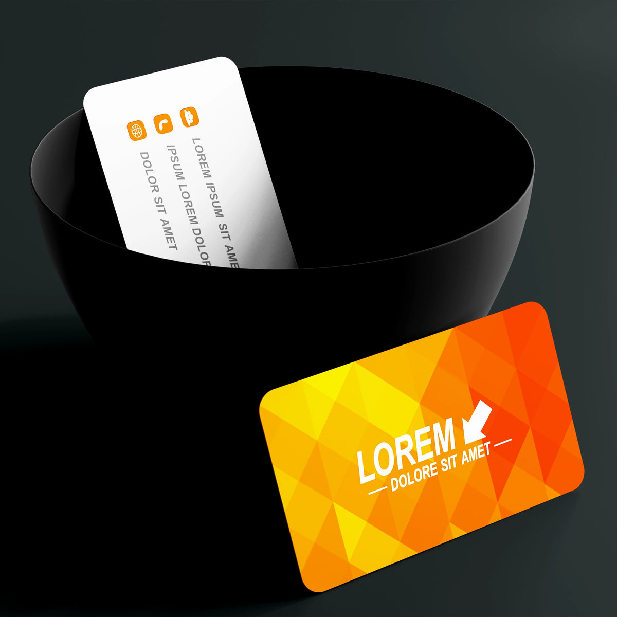 Geometric Orange Business Cards – Sleek & Professional Design