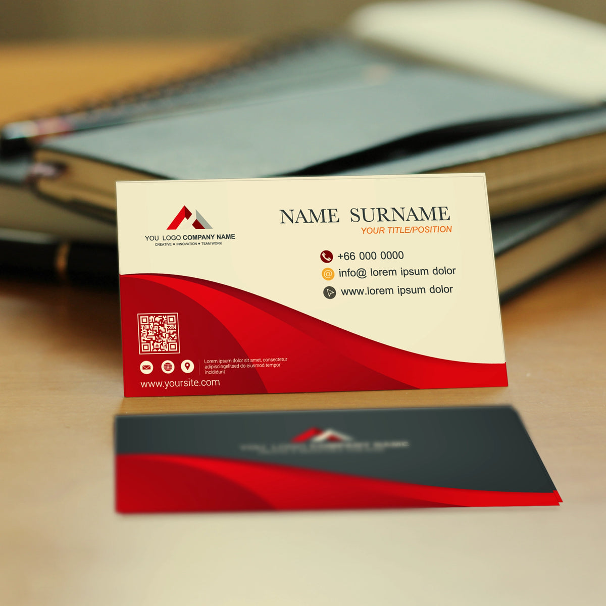 Premium Red & Black Business Cards – Modern & Professional