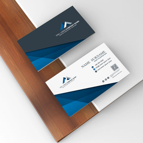 Professional Blue & Cream Business Cards – Premium Design