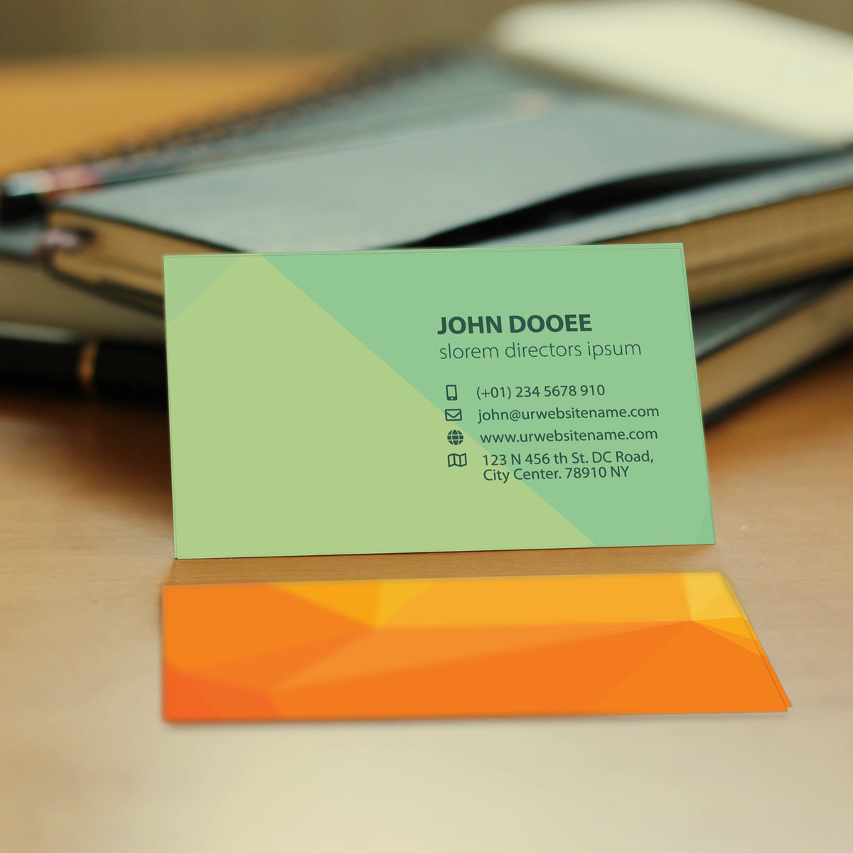 Professional Green & Orange Business Cards – Modern & Stylish