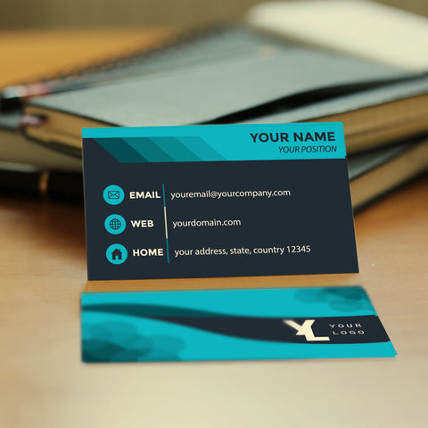 Professional Blue & Black Business Cards – Elegant & Customizable
