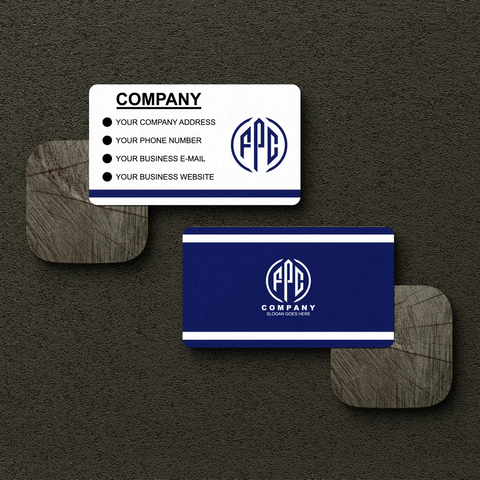 Professional Navy Blue & White Business Cards – Sleek & Modern