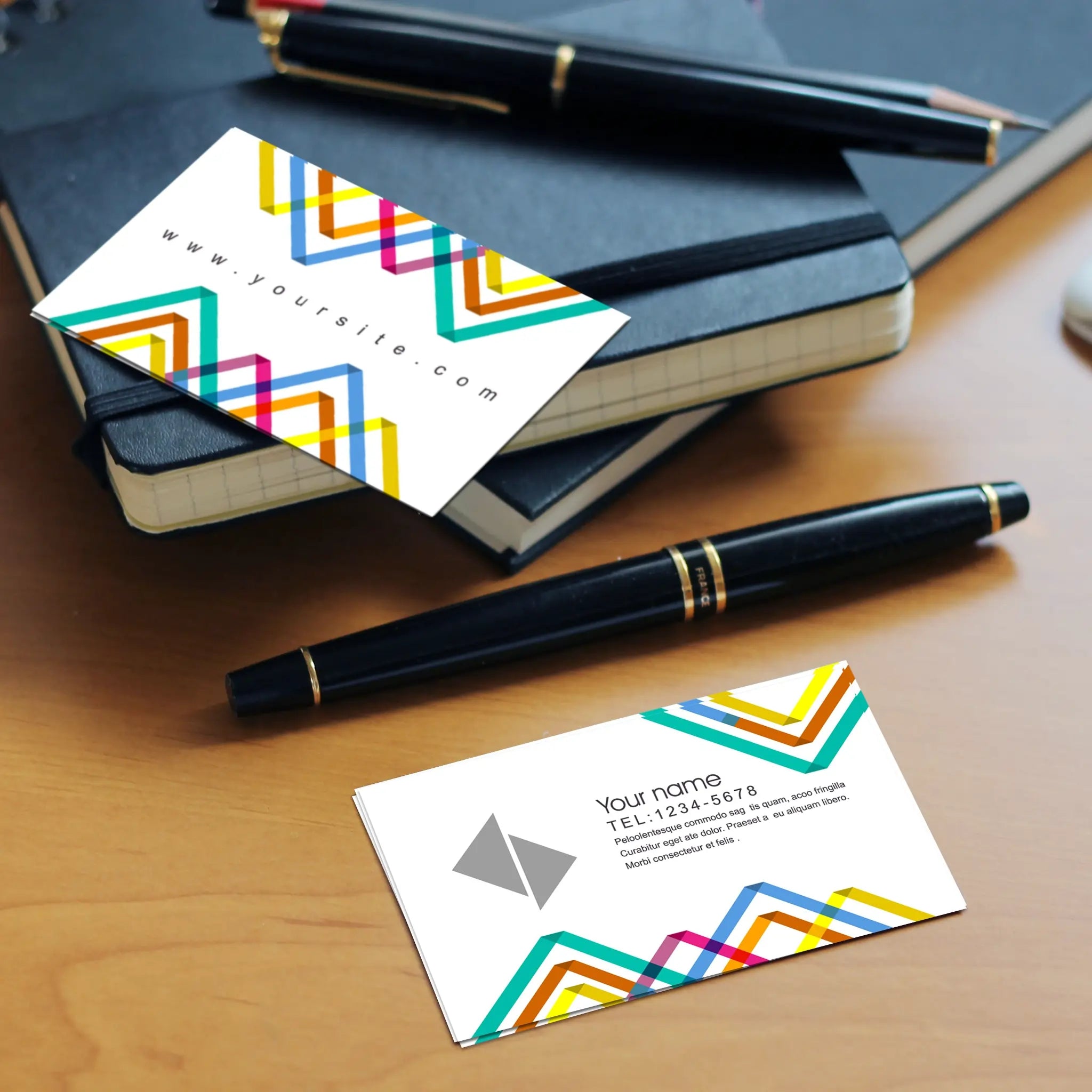 Colorful Geometric Business Cards – Bold & Eye-Catching