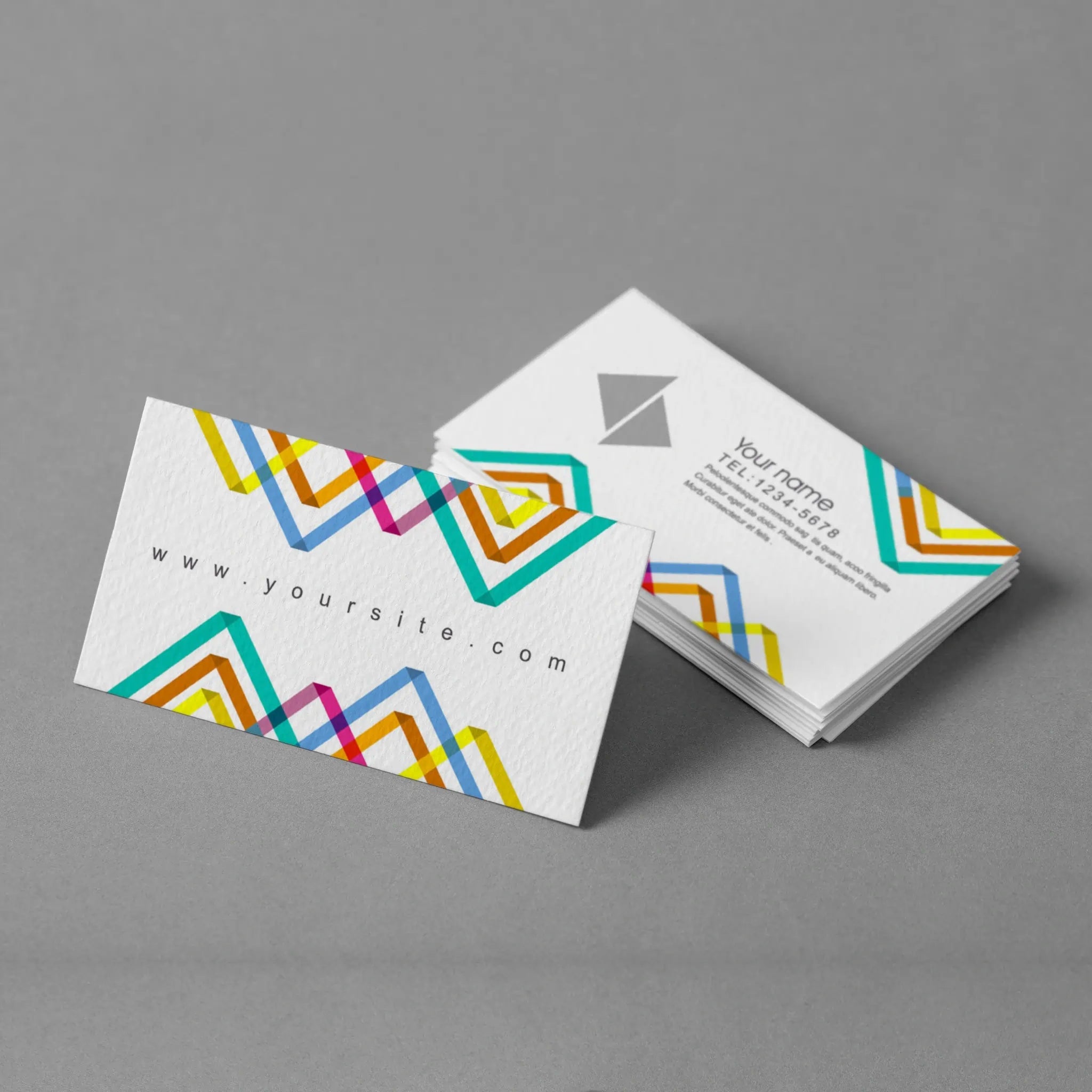 Colorful Geometric Business Cards – Bold & Eye-Catching